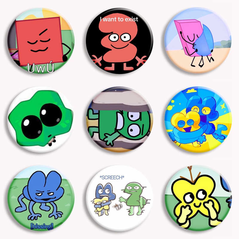 Pin Button Badge - Bfb 4x Meme 두 잎이 많은