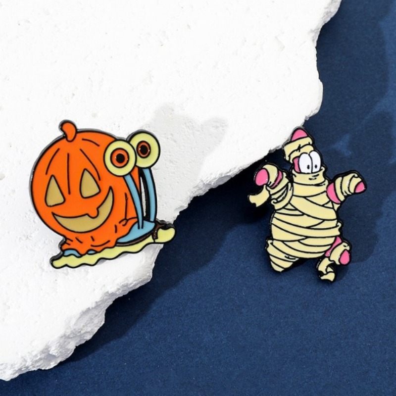 2개/세트 스폰지밥 스퀘어팬츠 달팽이 에나멜 크리에이티 - Enamel Pin Set 리뷰 및 가격