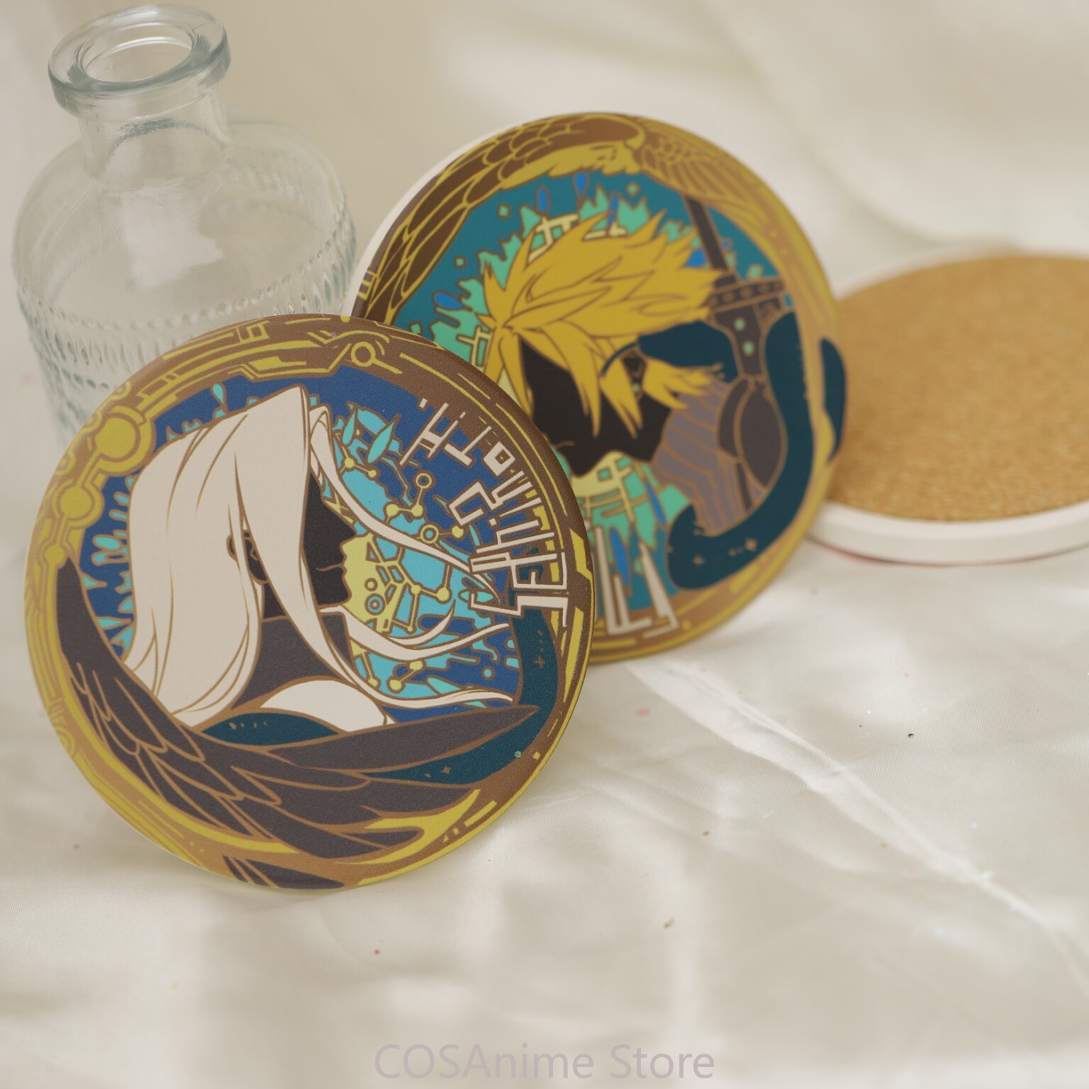 세피로스 클라우드 스트라이프 세라믹 코스터 애니메이션  - Pin Button Badge 리뷰 및 가격