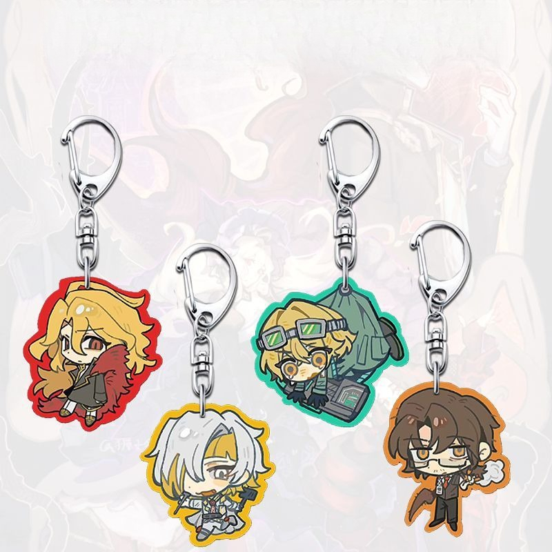 4PCS 핫 림버스 컴퍼니 시리즈 고급 키체인 만화 게 - Anime Merchandise Companies 리뷰 및 가격